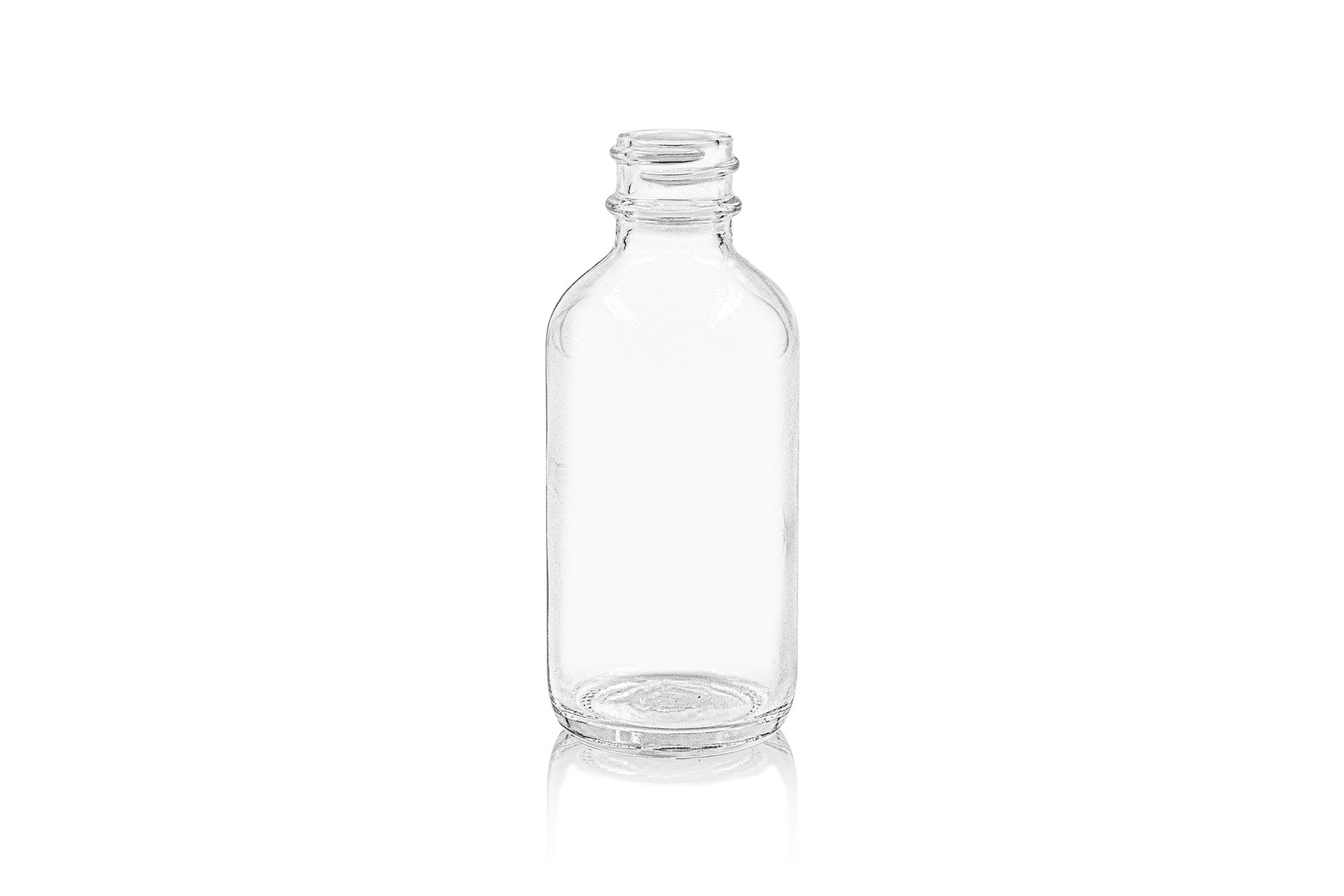 2 oz Clear Glass Boston Round Bottle 20-400