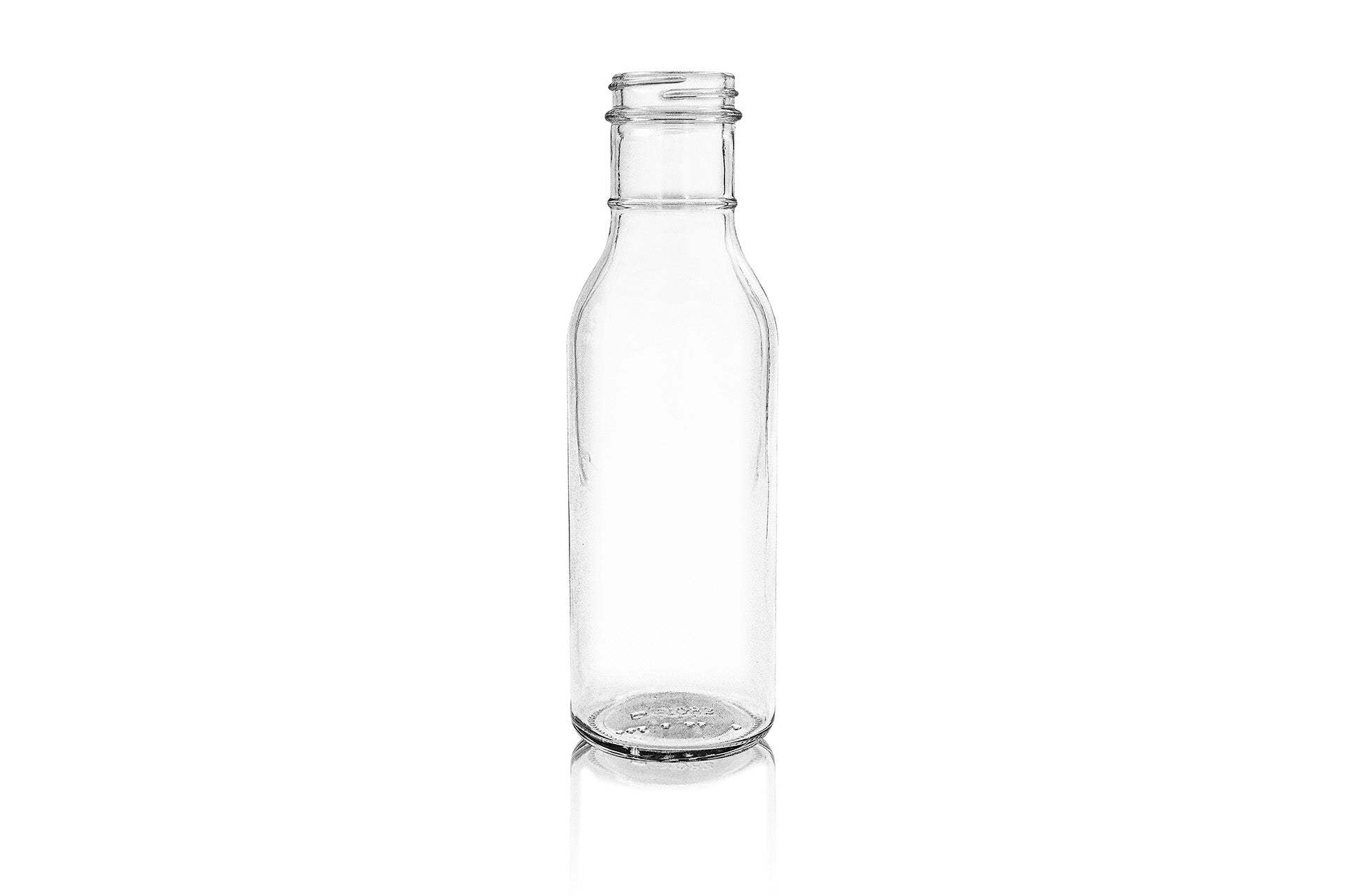 12 oz Clear Glass Ring Neck Sauce Bottle 38-400