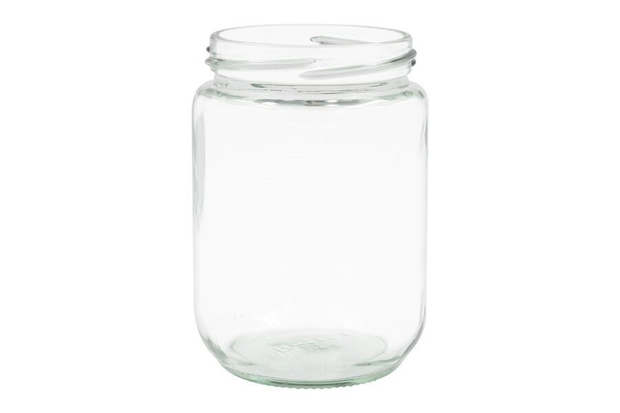 375 ml Clear Glass Round Short Cylinder Jar 70 mm Twist / Lug