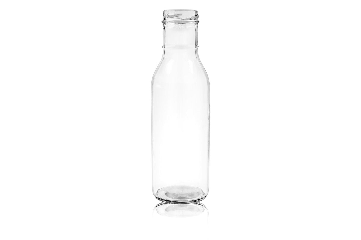 12 oz Clear Glass Ring Neck Bottle 38 mm Twist / Lug