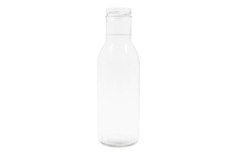 12 oz clear glass bottle (neck finish: 38-2000)