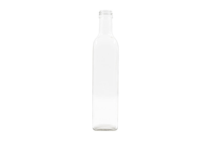 500 ml clear glass bottle (neck finish: 58 mm)