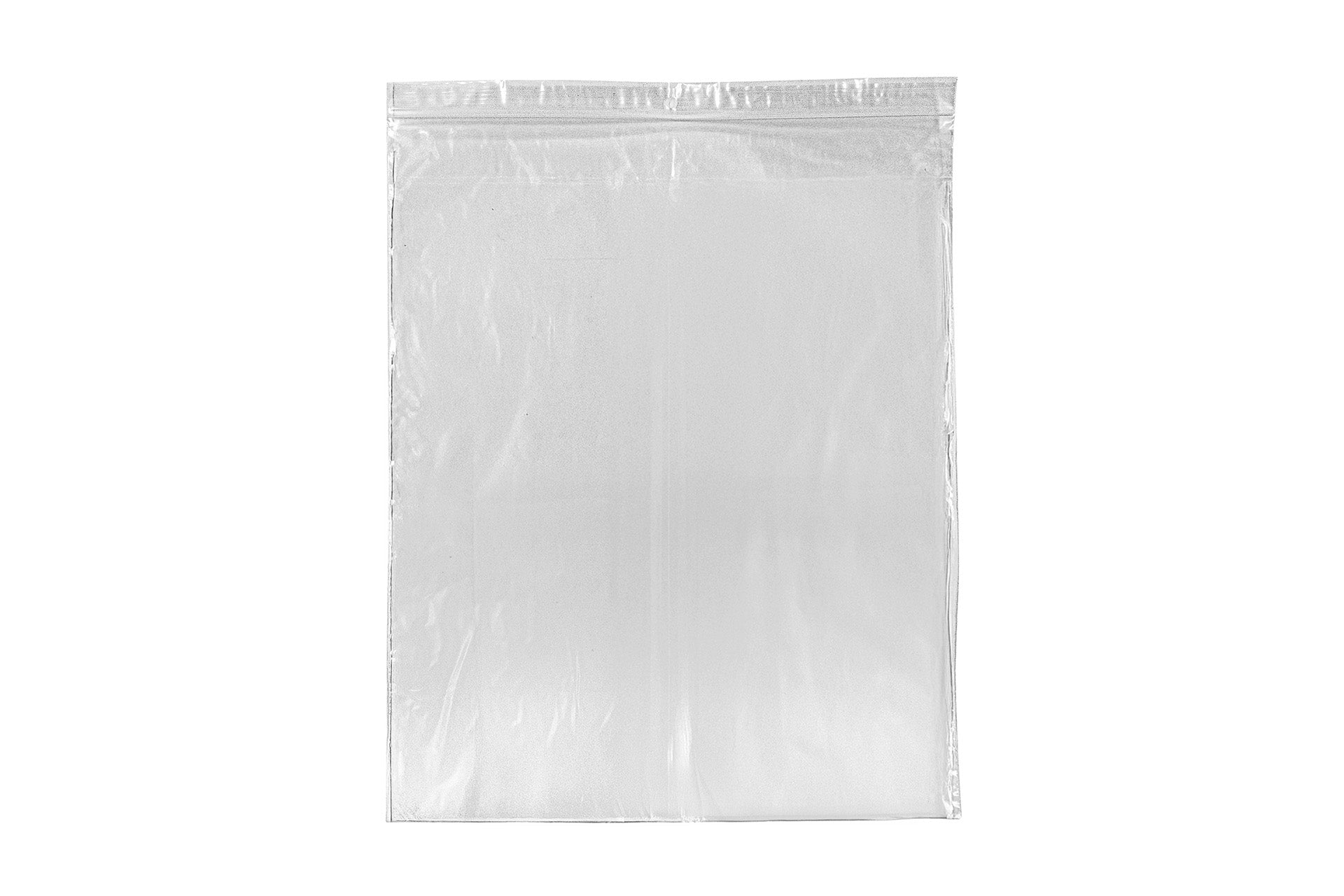 A single clear plastic zip-top bag.