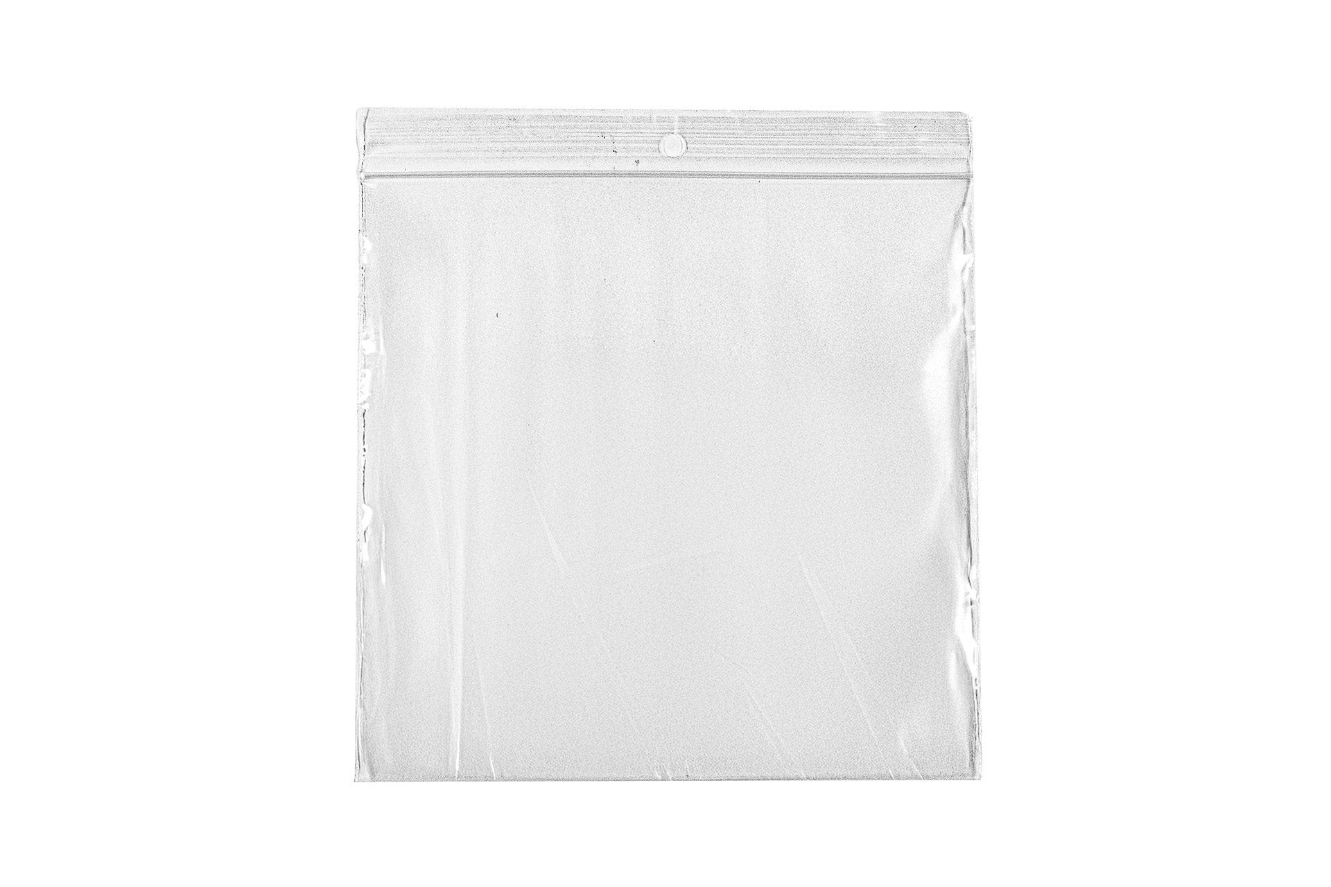Clear LDPE plastic zip-top pouch with a resealable closure