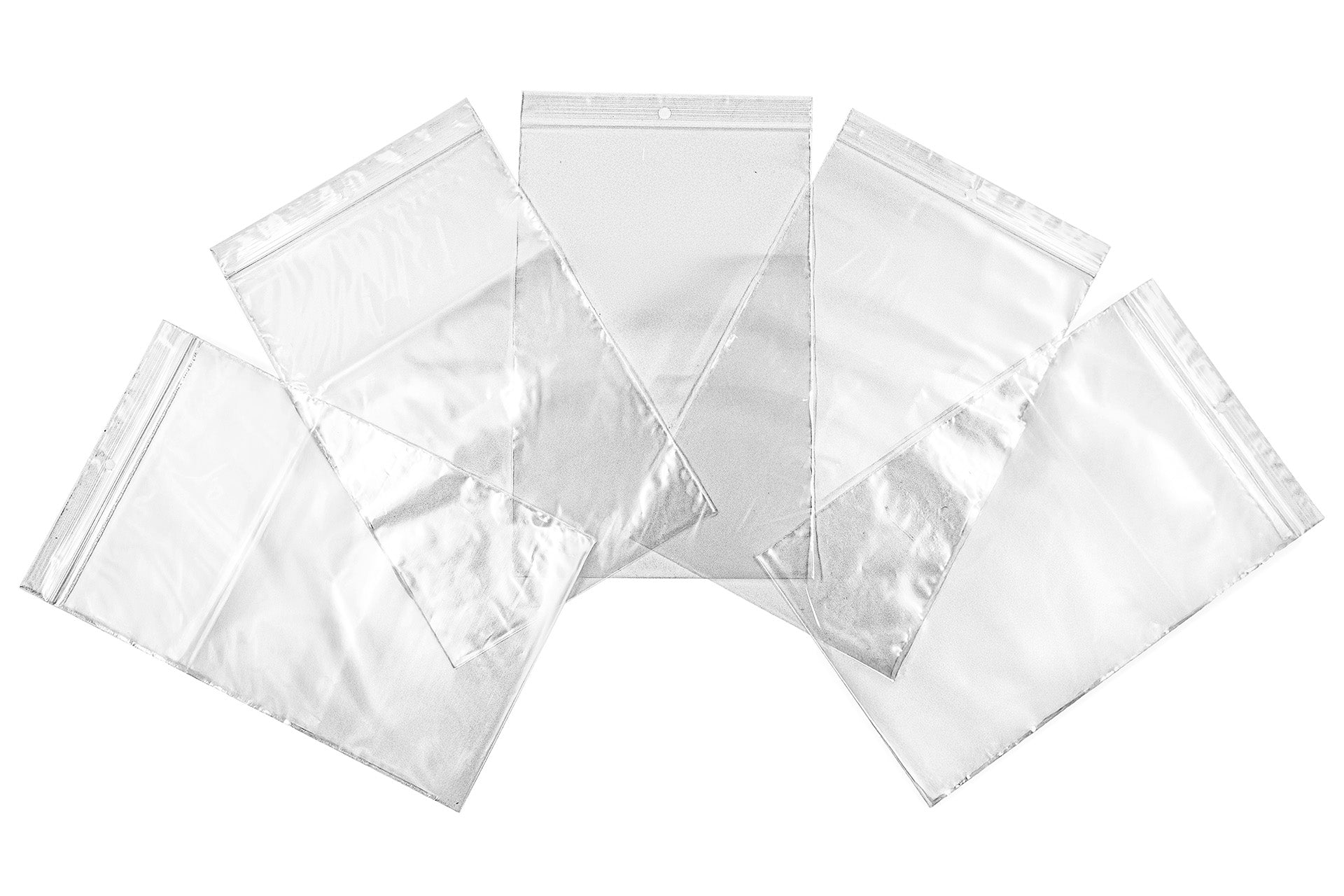 Clear LDPE plastic zip-top resealable bag