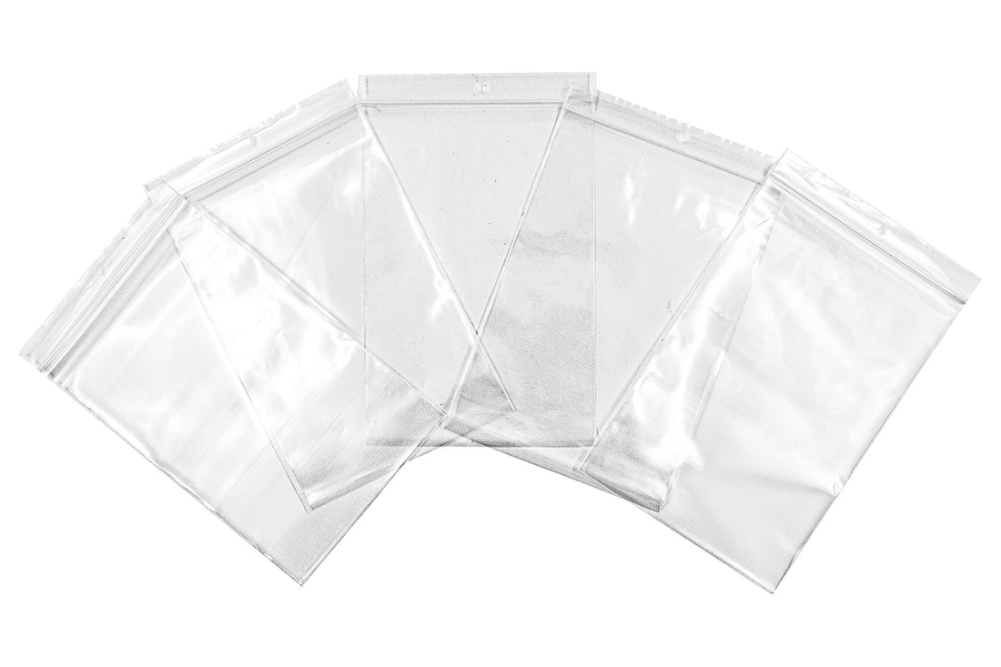 Clear plastic LDPE resealable zip top bag