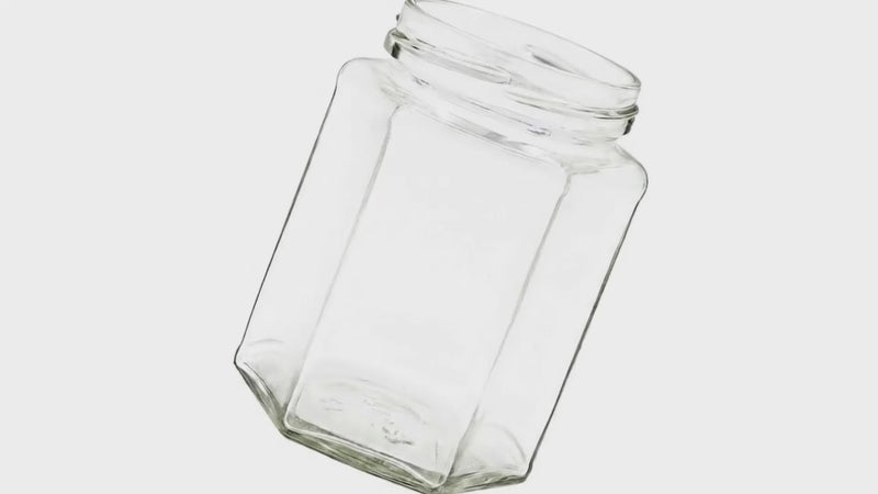 9 oz Clear Glass Hexagon Jar