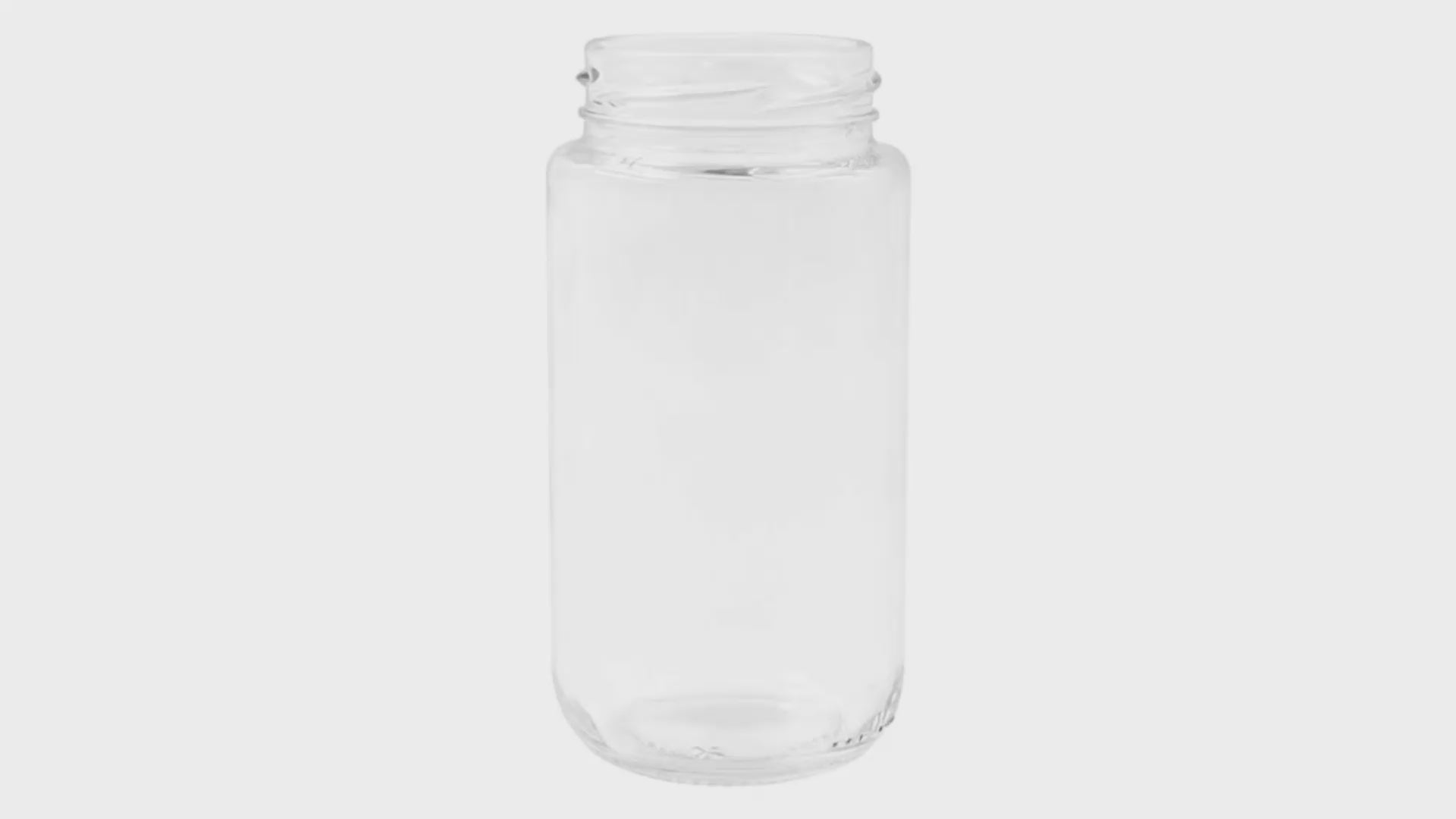 Charger la vidéo : 375 ml Clear Glass Tall Cylinder Jar