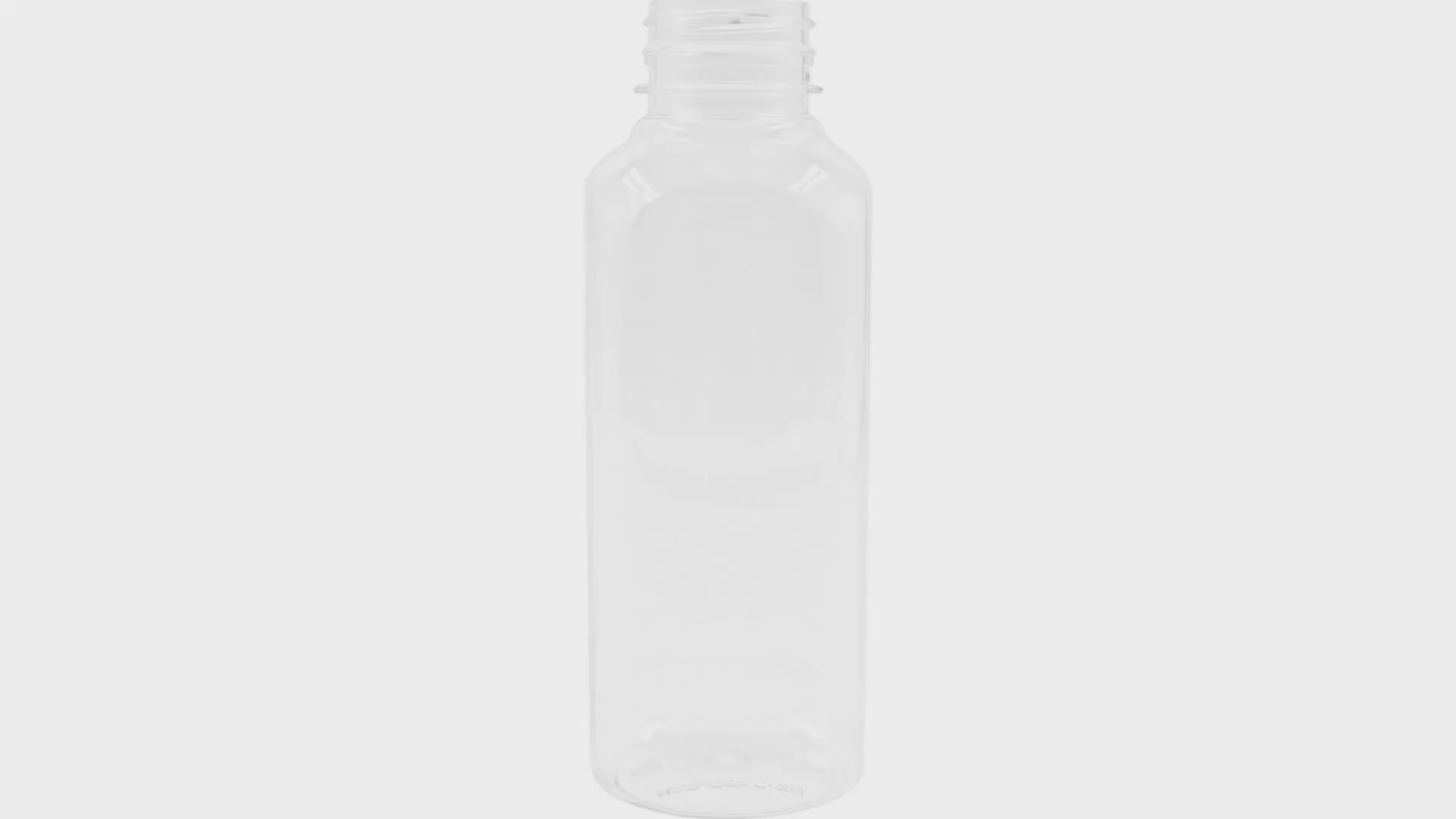 Load video: 16 oz Clear PET Square Juice Bottle