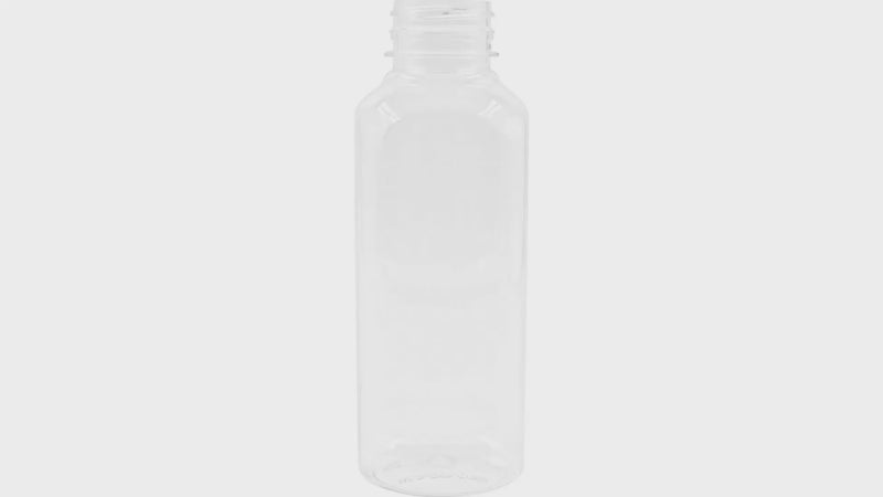 16 oz Clear PET Square Juice Bottle