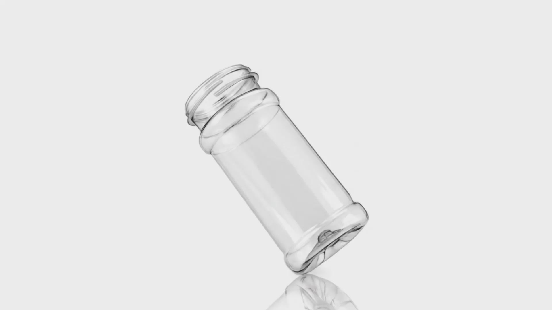 Charger la vidéo : 100 ml Clear PET Round Spice Jar Rotating
