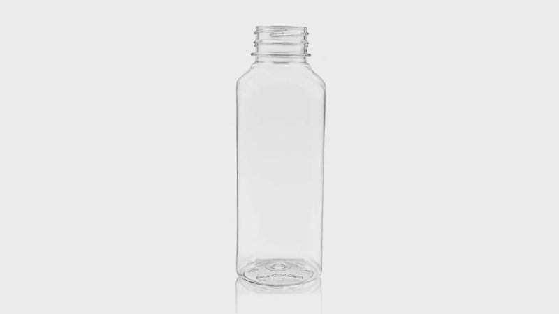 16 oz Clear PET Square Juice Bottle