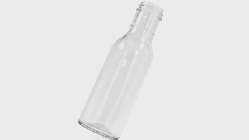 12 oz Clear Glass Ring Neck Sauce Bottle
