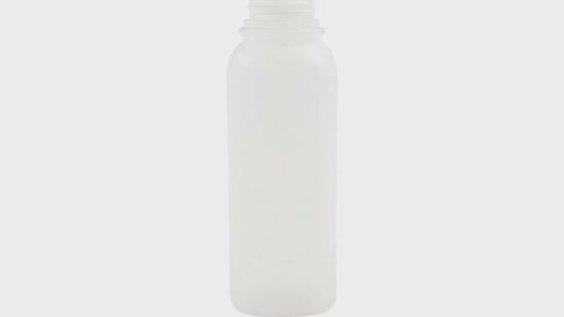16 oz Natural HDPE Tamper Evident Square Juice Bottle