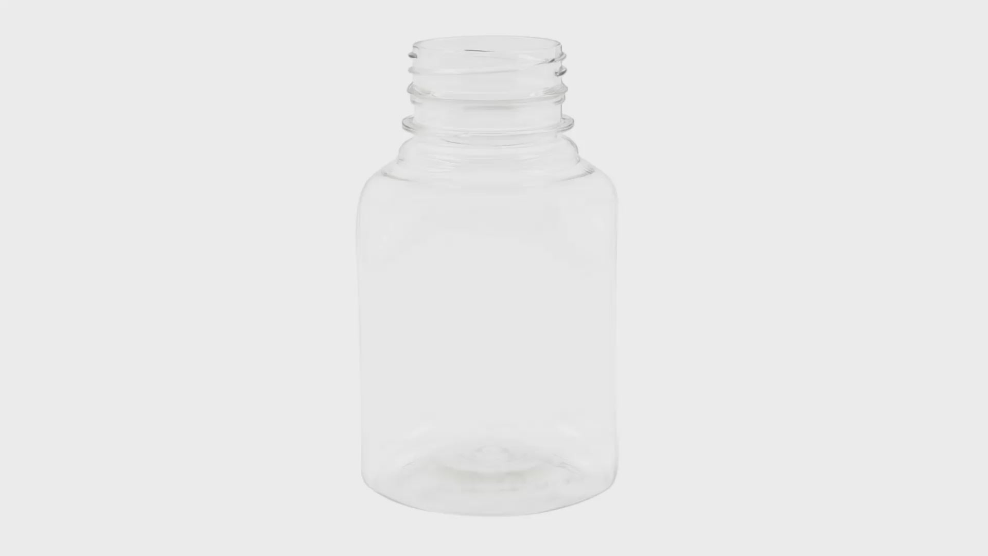 Load video: 8 oz Clear PET Square Juice Bottle