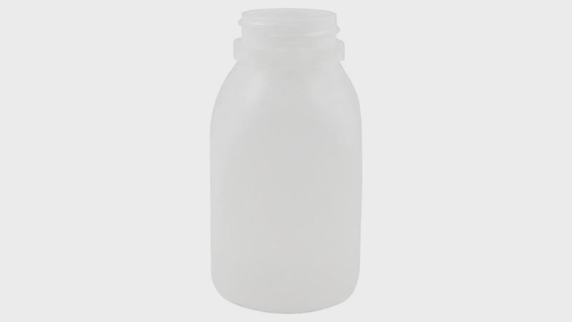 Load video: 8 oz Natural HDPE Square Juice Bottle