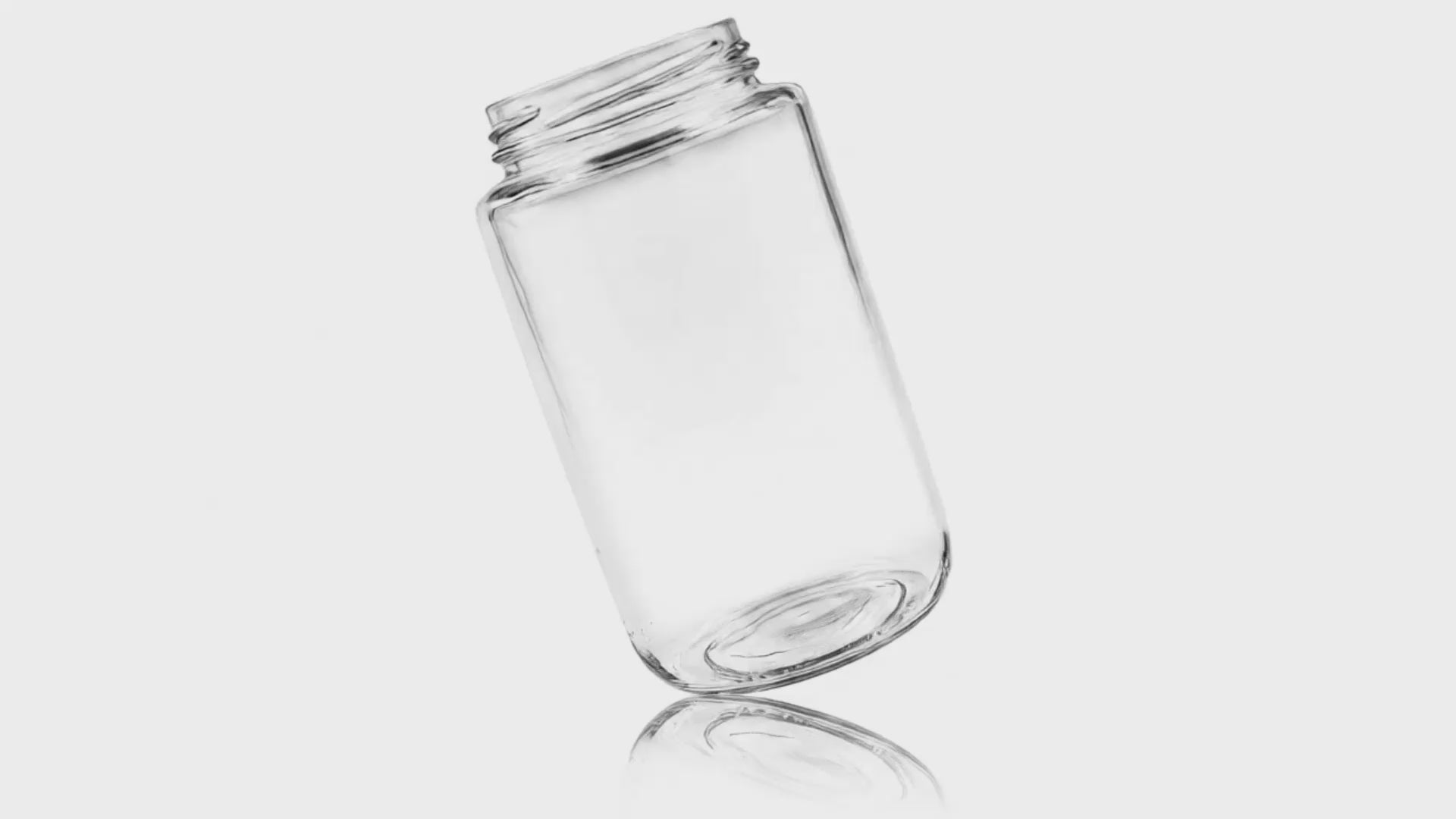 Load video: 750 ml Clear Glass Tall Cylinder 70 mm Twist / Lug